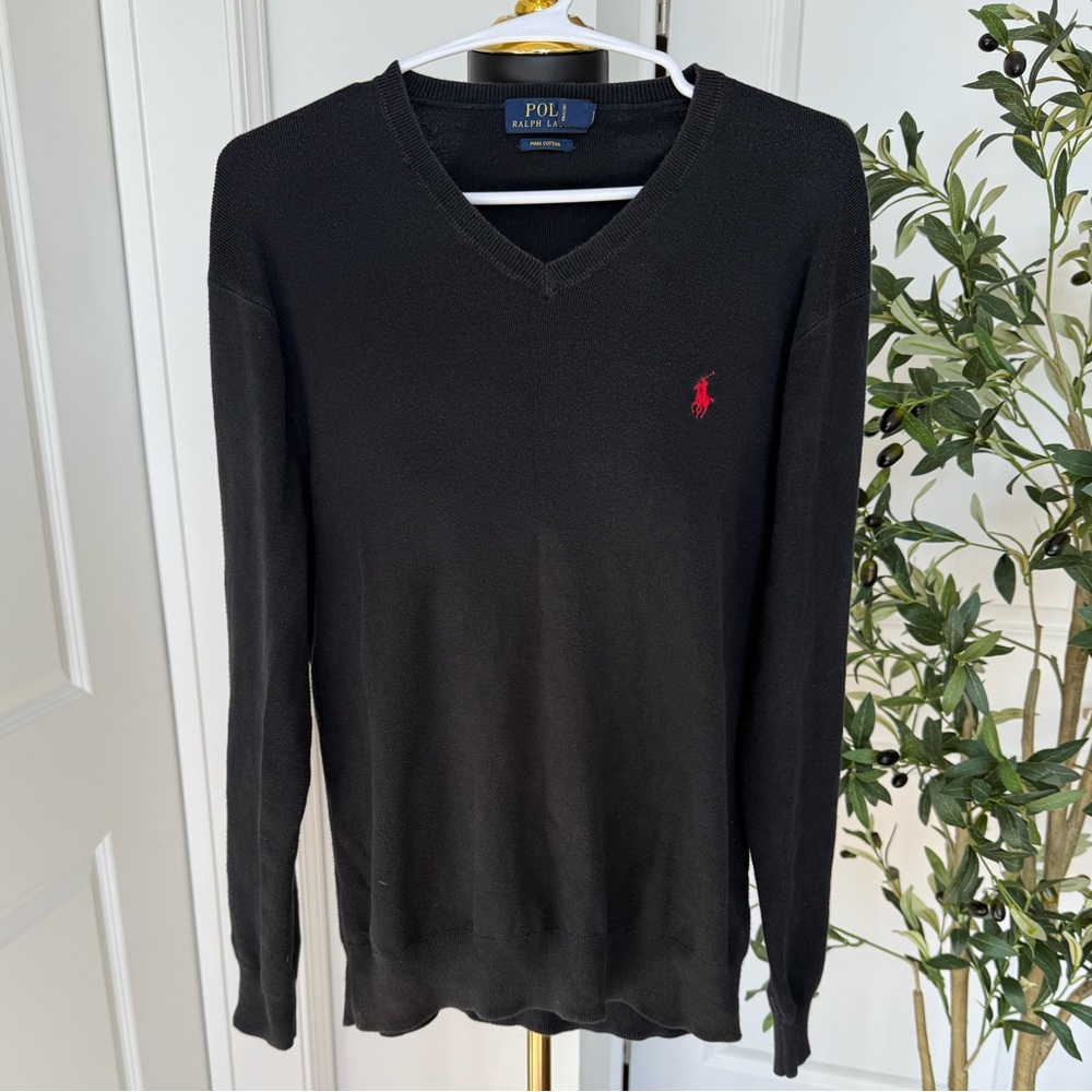 Polo Ralph Lauren Men's‎ V-Neck Black Sweater